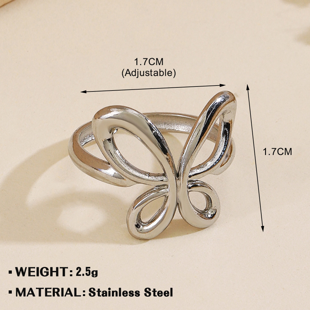 2:Steel Butterfly Ring