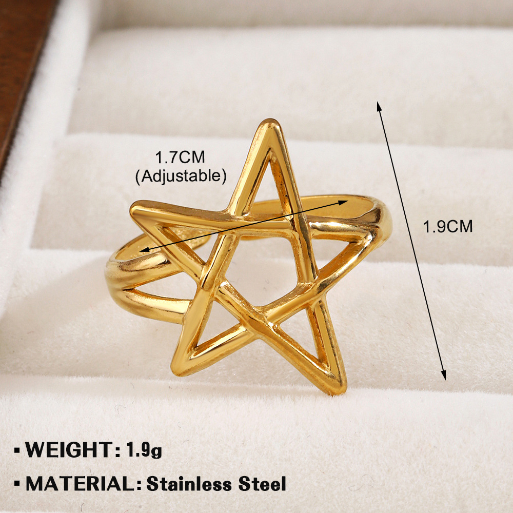 1:Gold five-pointed star ring