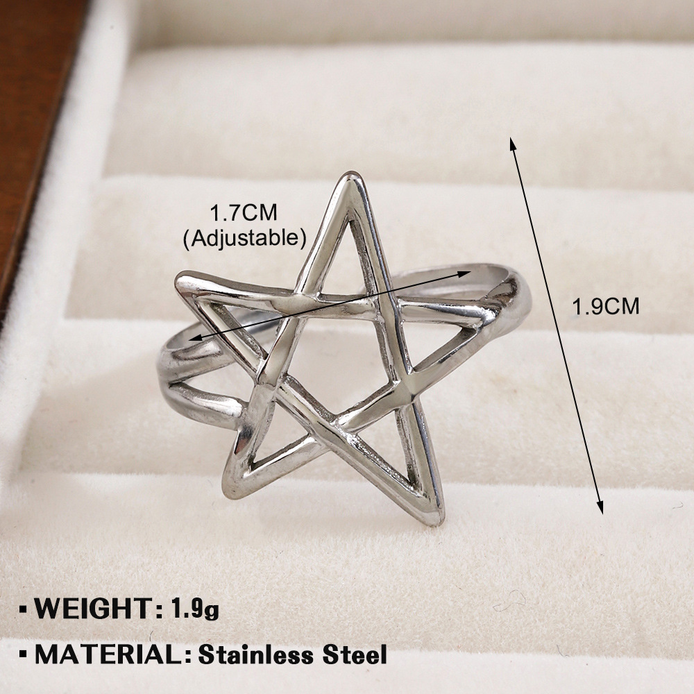 2:Steel five-pointed star ring