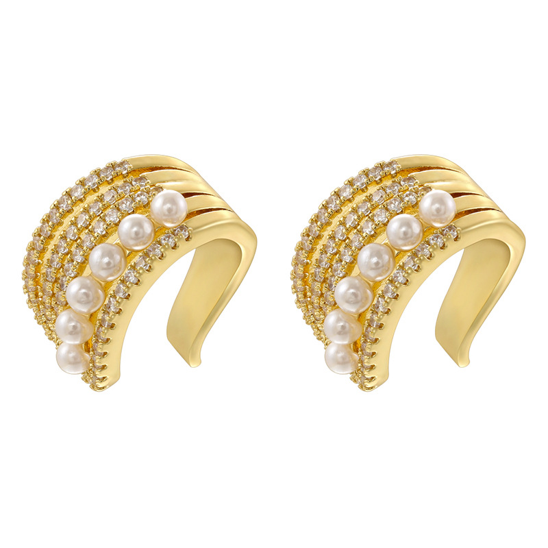 1:Ve1542 golden c-shaped ear cuff 1 pair