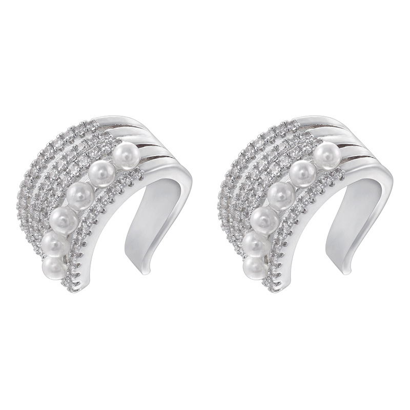 2:Ve1542 white gold c-shaped ear cuff 1 pair