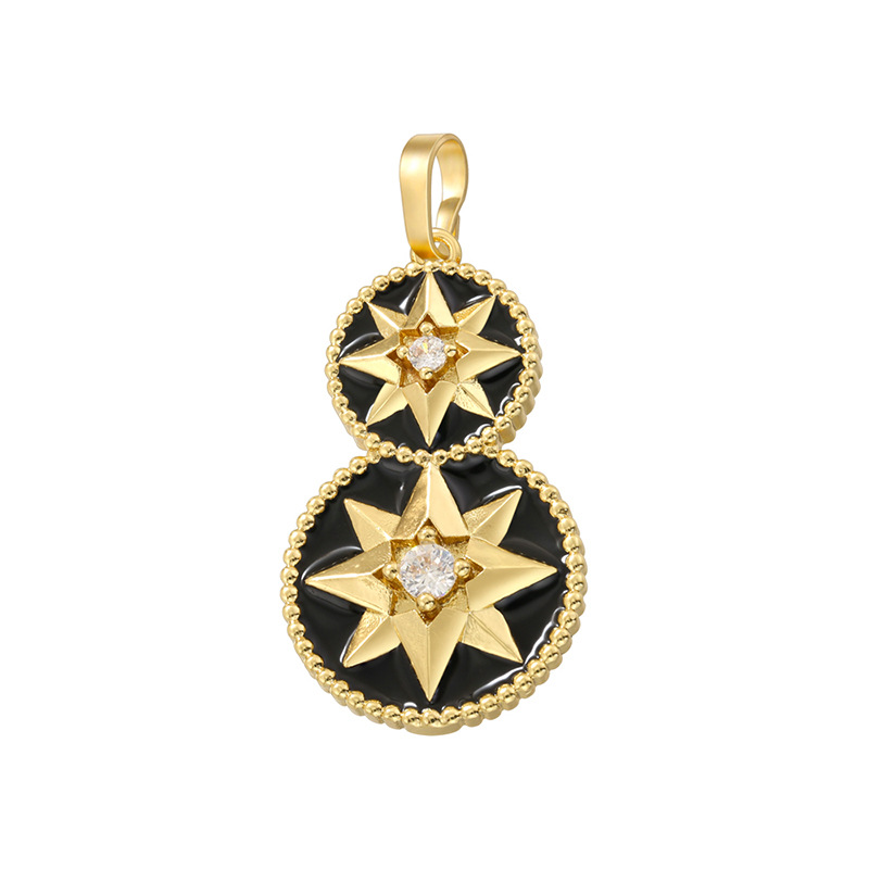 2:Vd1617 black eight-pointed star compass pendant