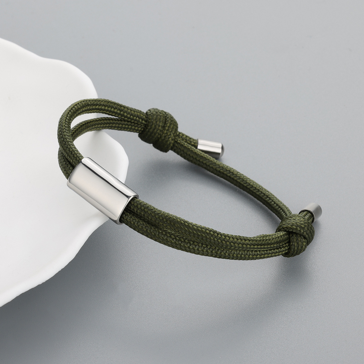 4:Army green silver buckle