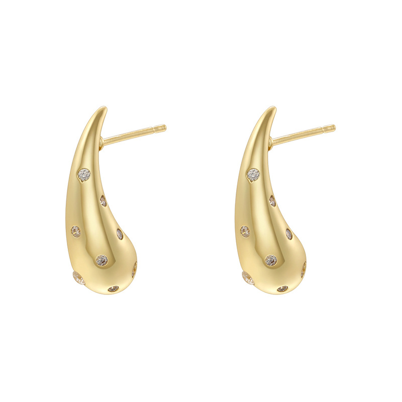 1:Ve1531 golden water drop shape 1 pair