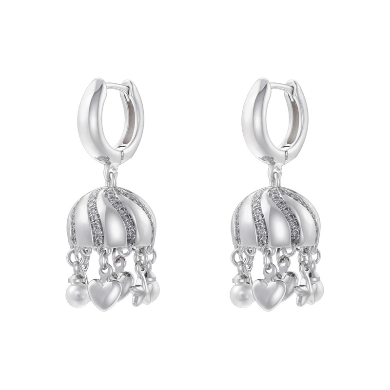 8:Ve1534 white gold love bell 1 pair