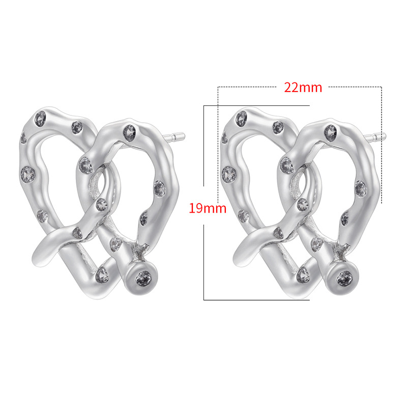 VE1507 White Gold large alkali knot 1 pair