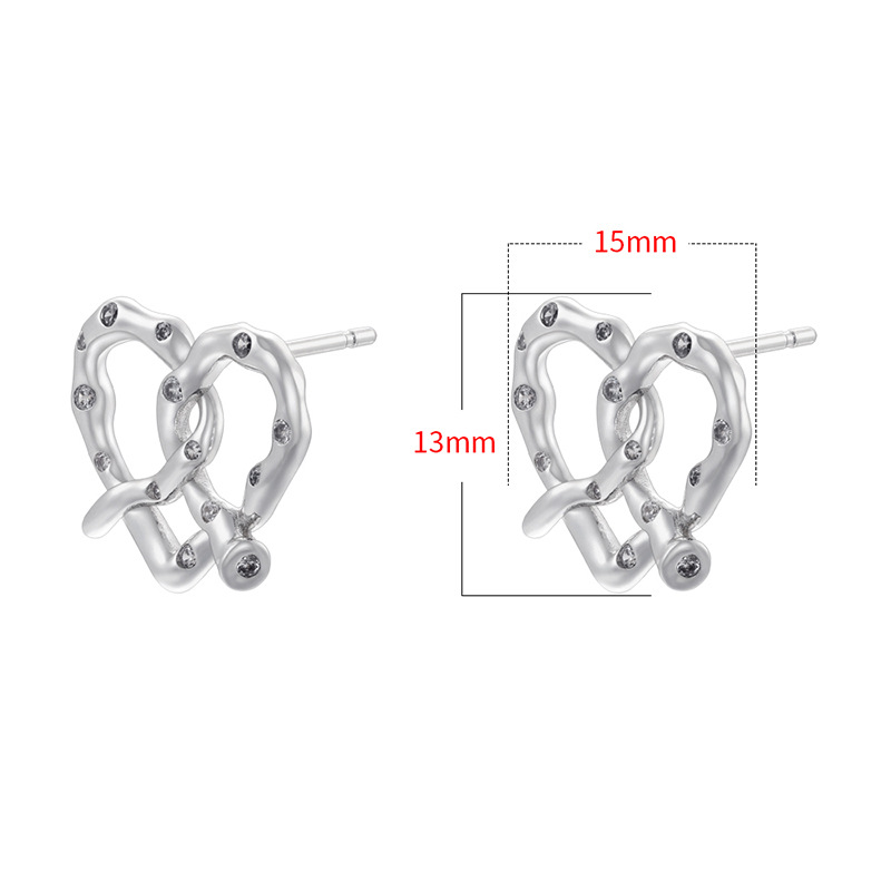 VE1506 White Gold small alkali knot 1 pair