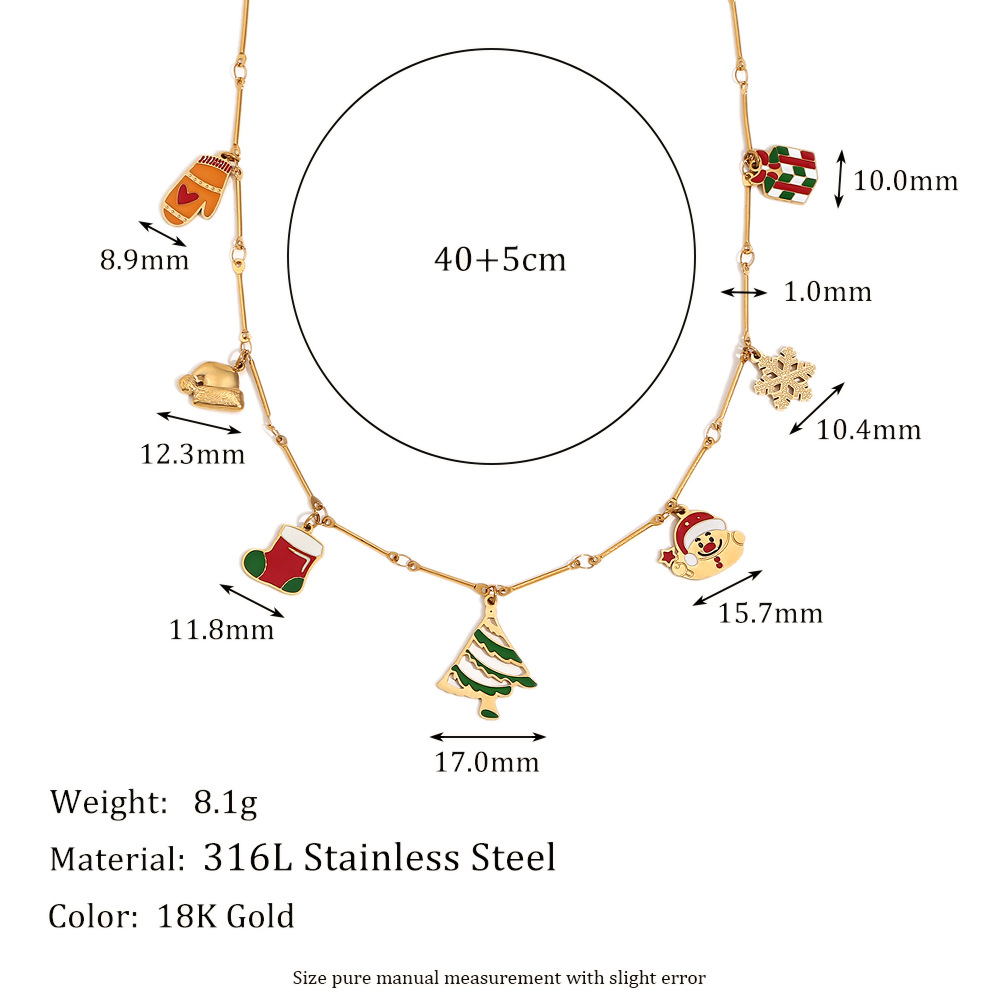 4:Joint hand chain christmas pendant necklace-gold