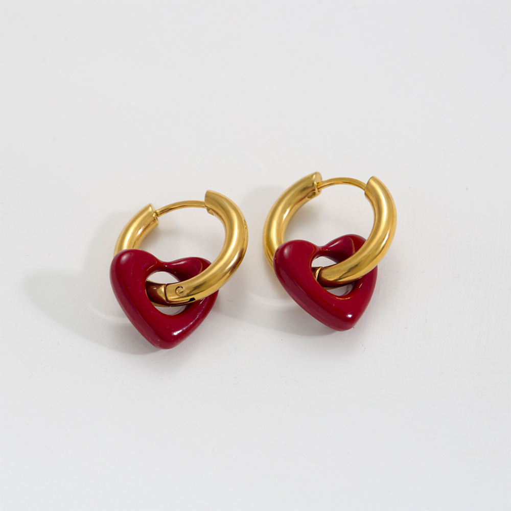 1:Red gold earrings