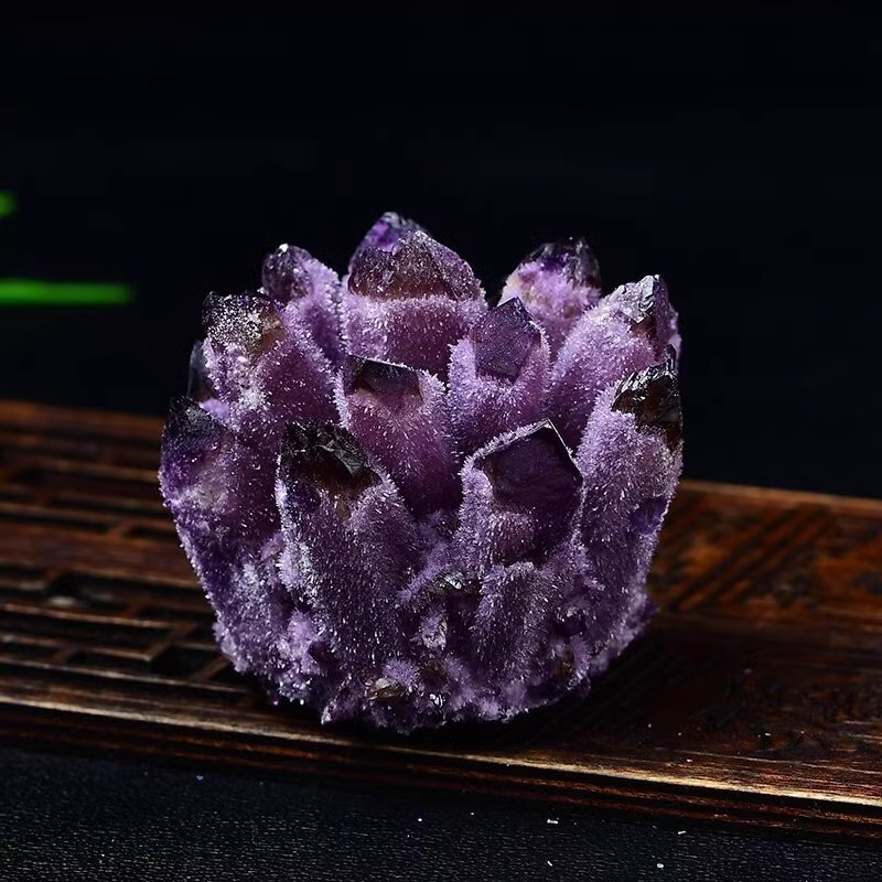 23:dark purple crystal cluster 410-500g