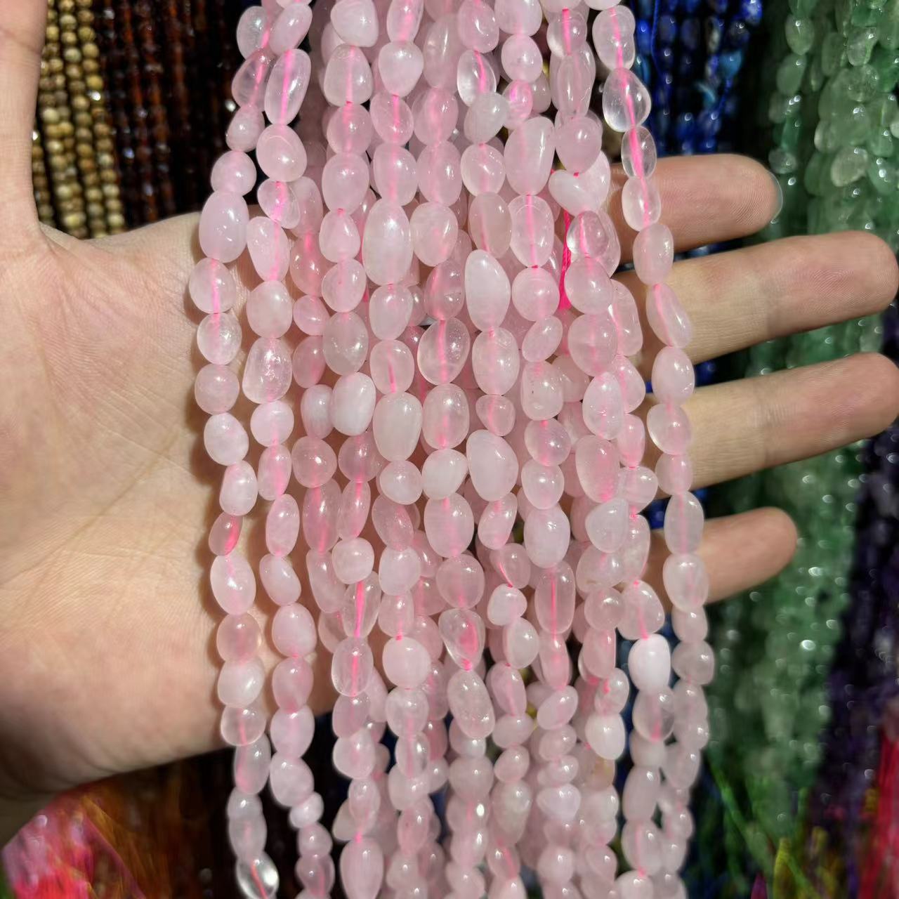 pink crystal 6-8mm (about 55 pieces)