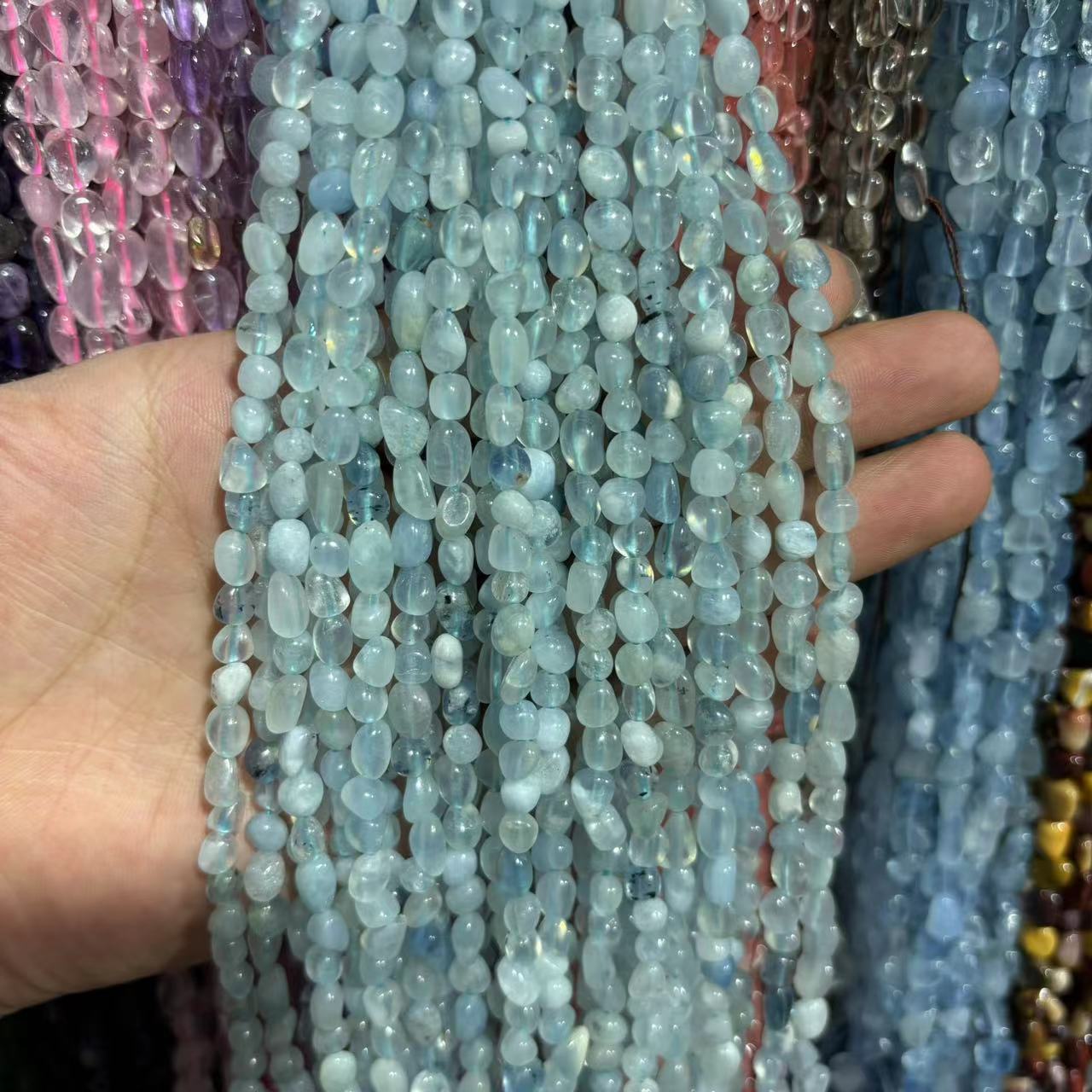 3A aquamarine 6-8mm (about 55 pieces)