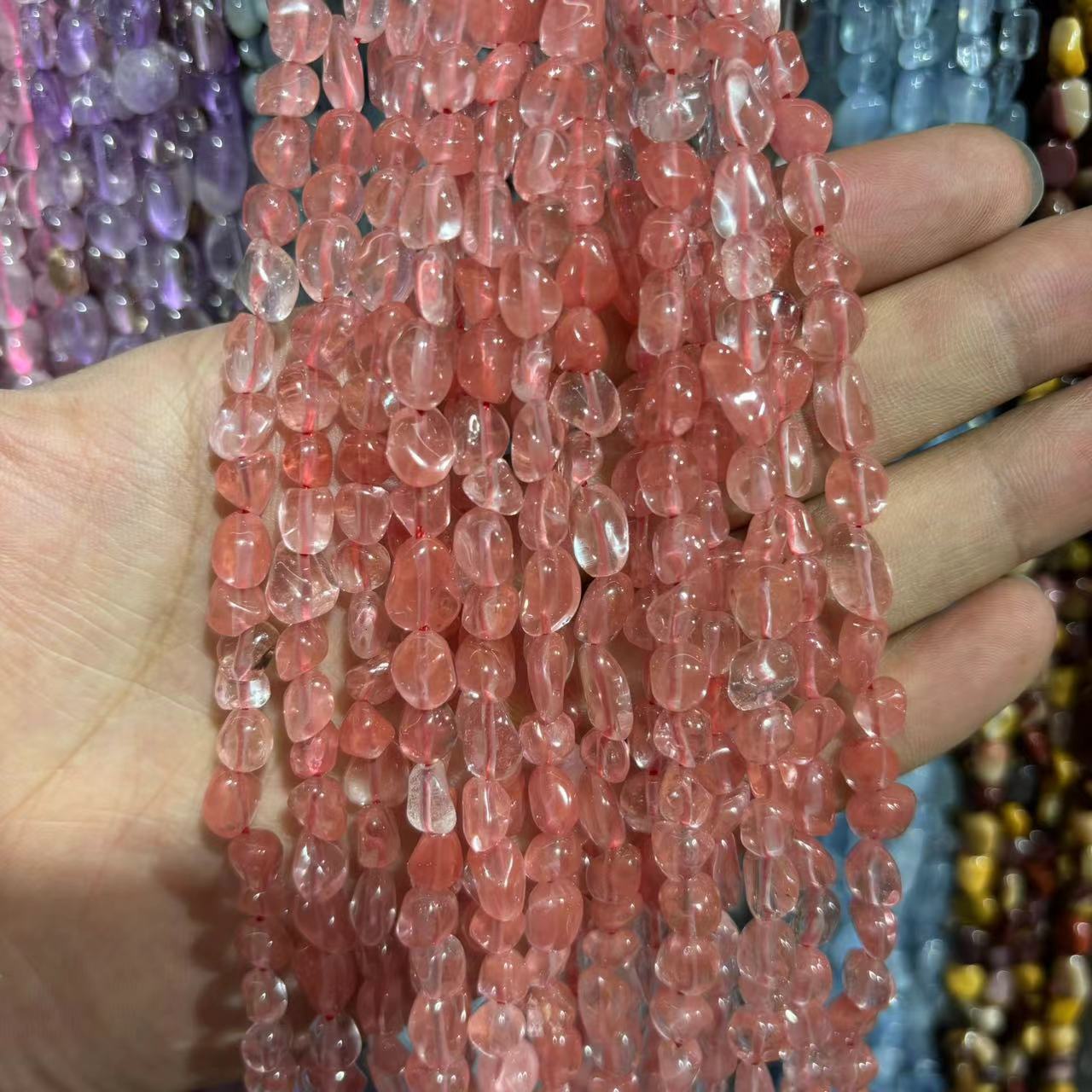 Cherry Quartz 6-8mm (about 55 pieces)