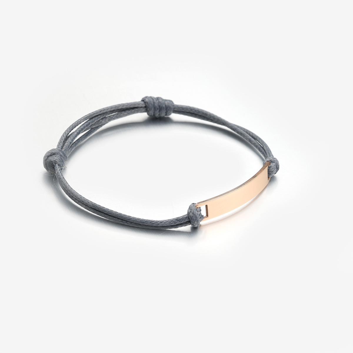 Grey rope   rose gold chip