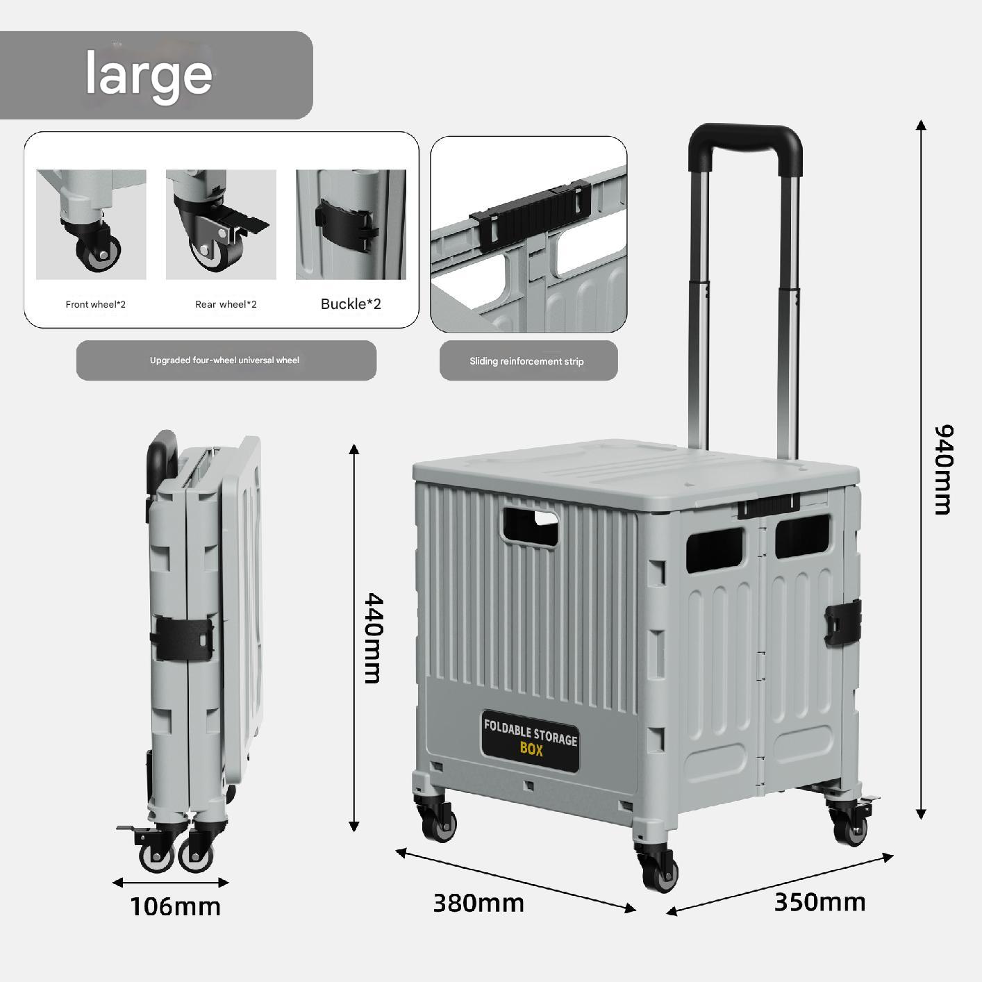 Four wheels-large shopping cart-cold gray