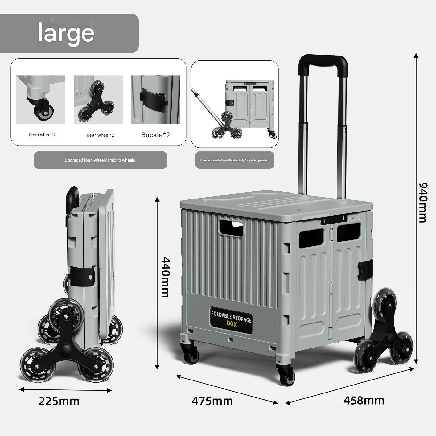 Climbing wheel-large shopping cart-cold gray