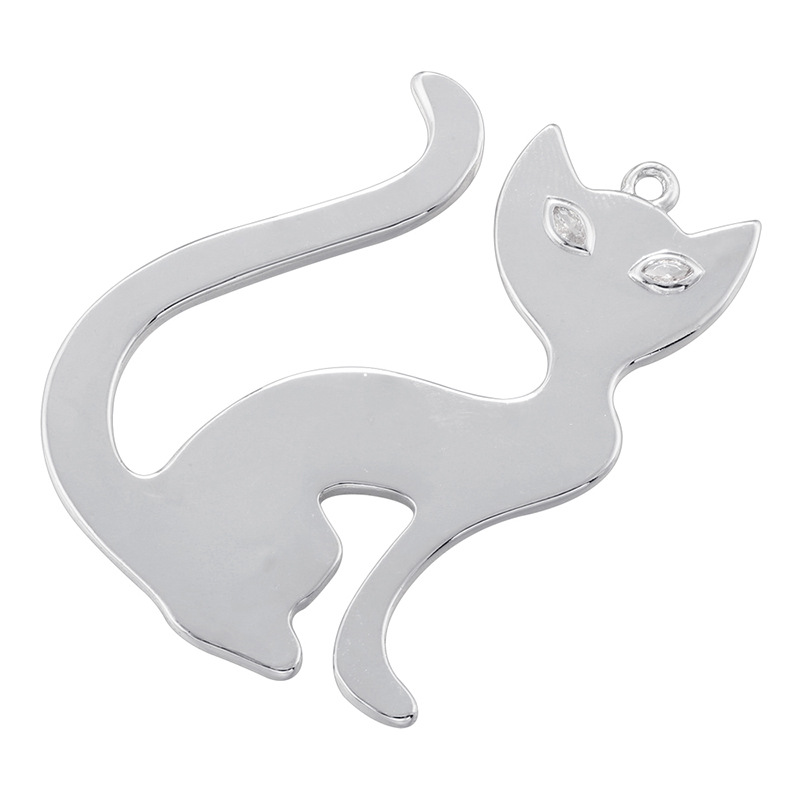 14:Vd1630 white gold cat pendant