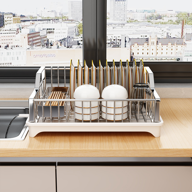 SUS304 bowl and plate rack with stainless steel chopsticks tube