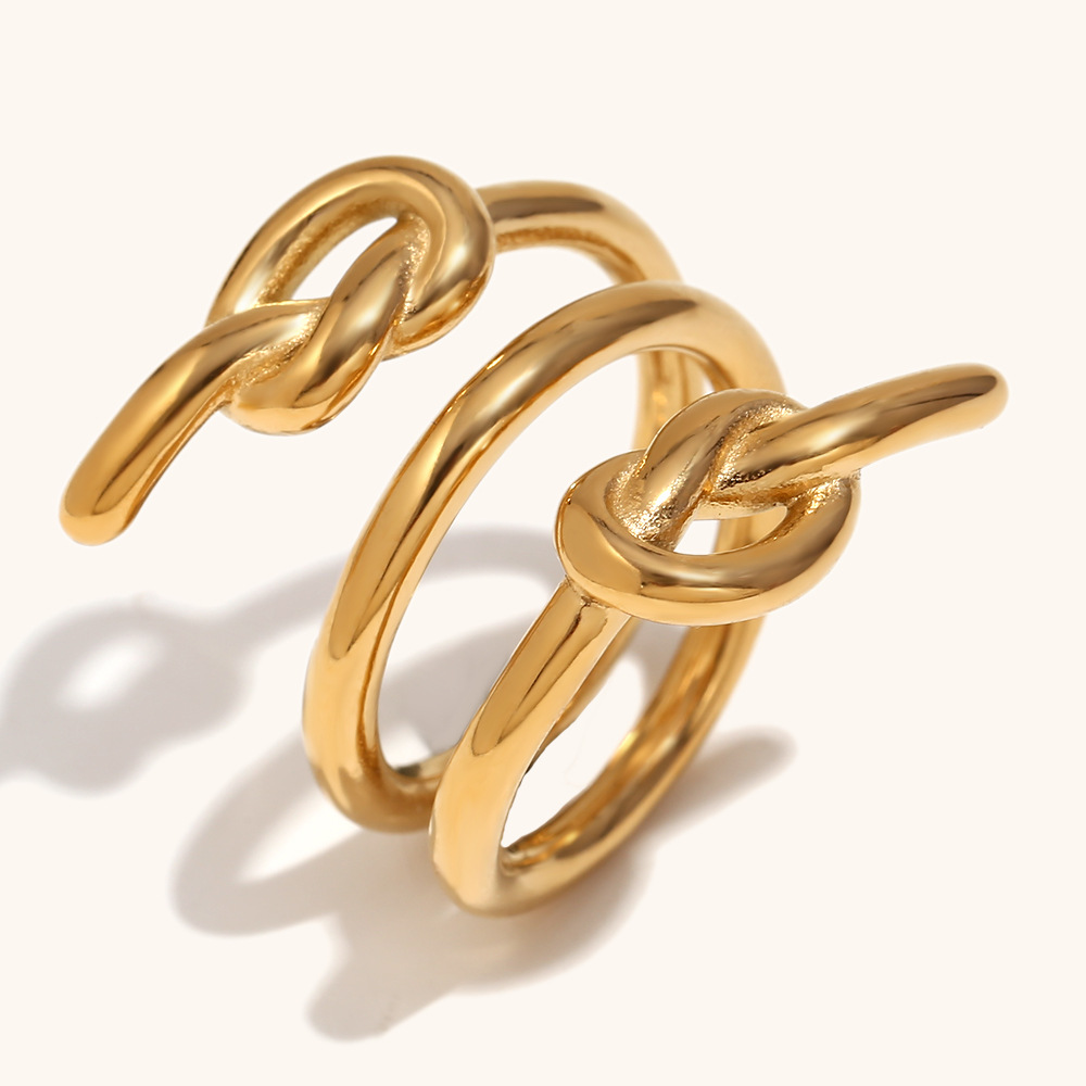 Three-layer knotted ring-gold No. 6