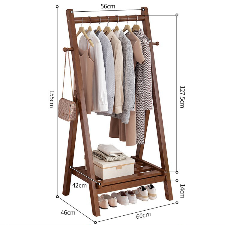 60 foldable coat rack [walnut color]]