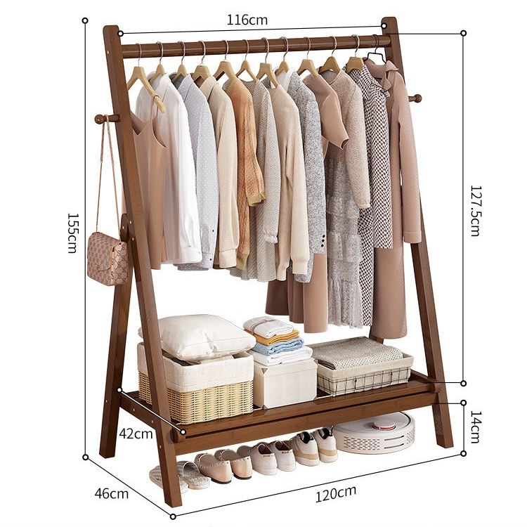 120 foldable coat rack [walnut color]]