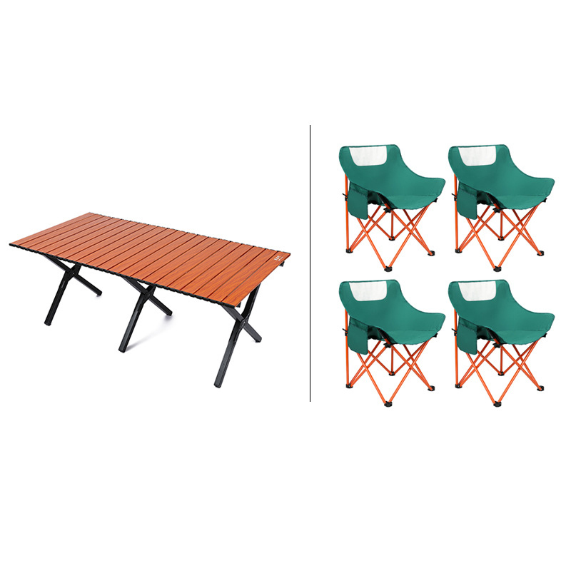 8 Brown  Table 1   Dark Green Moon Chair 4