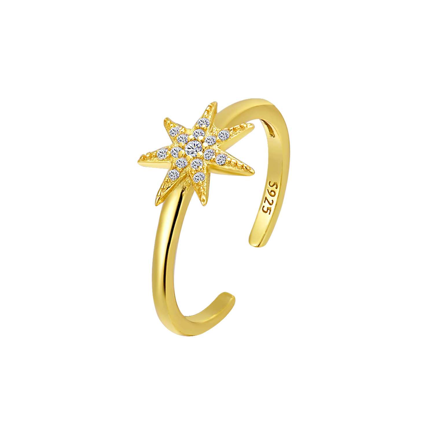 2:Gold Eight Mans Star Ring