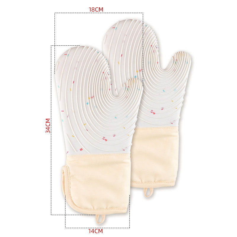 2 candy white beveled threaded gloves