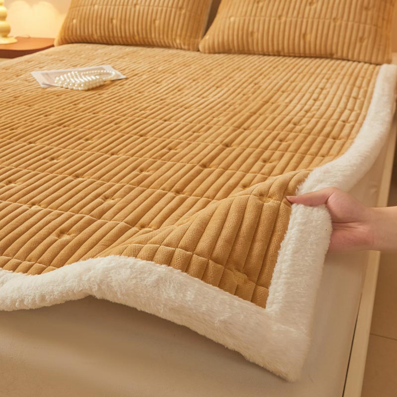 single mattress-Warm khaki [class a quality, thickened and warm]