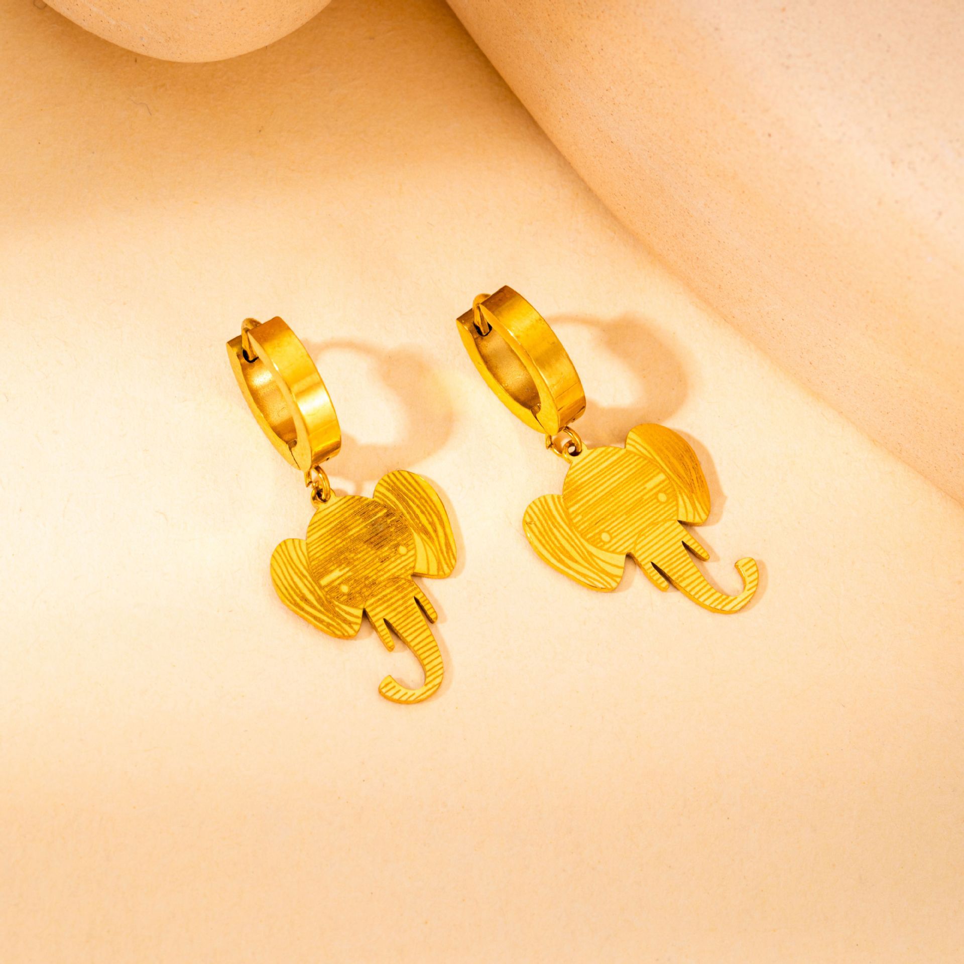 2:Gold elephant earrings