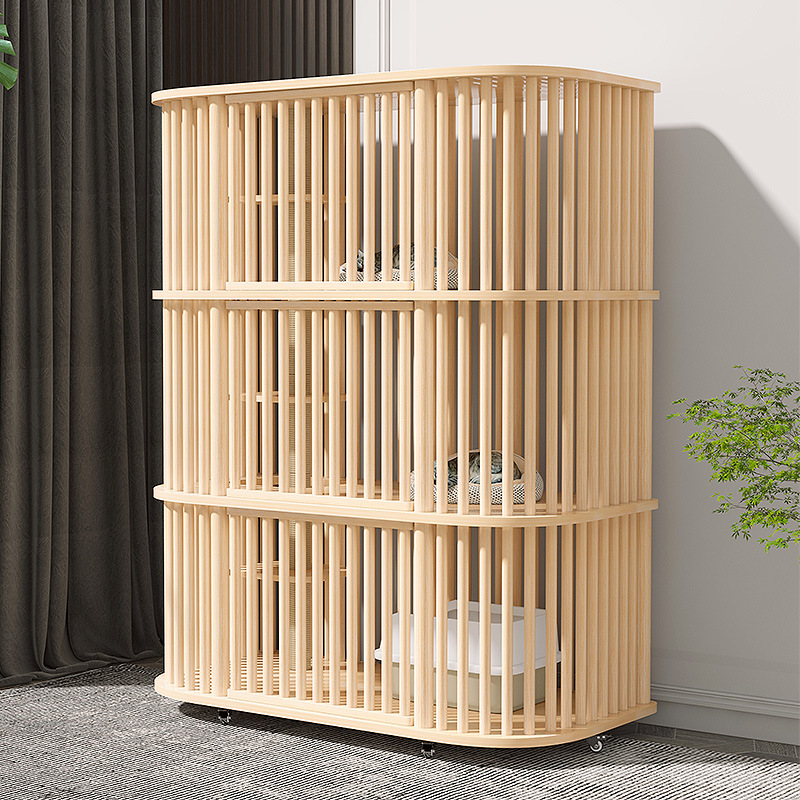 Solid wood cat cage three layers