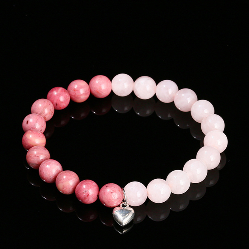 4:5a natural  pink quartz love bracelet