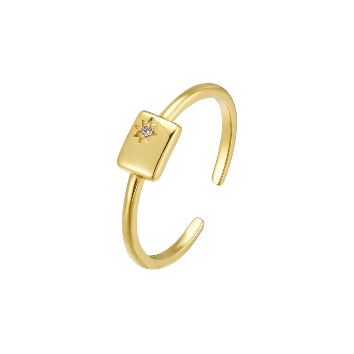 2:Gold Square Eight Mans Star Ring