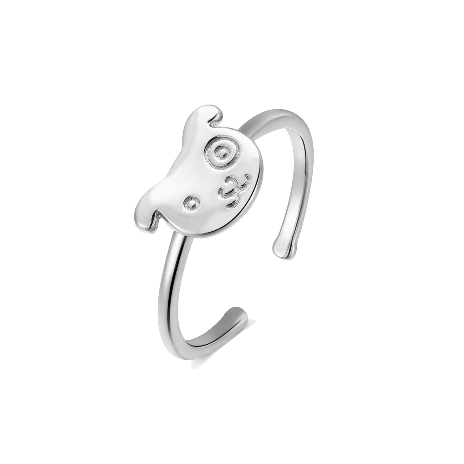 1:White Gold puppy ring