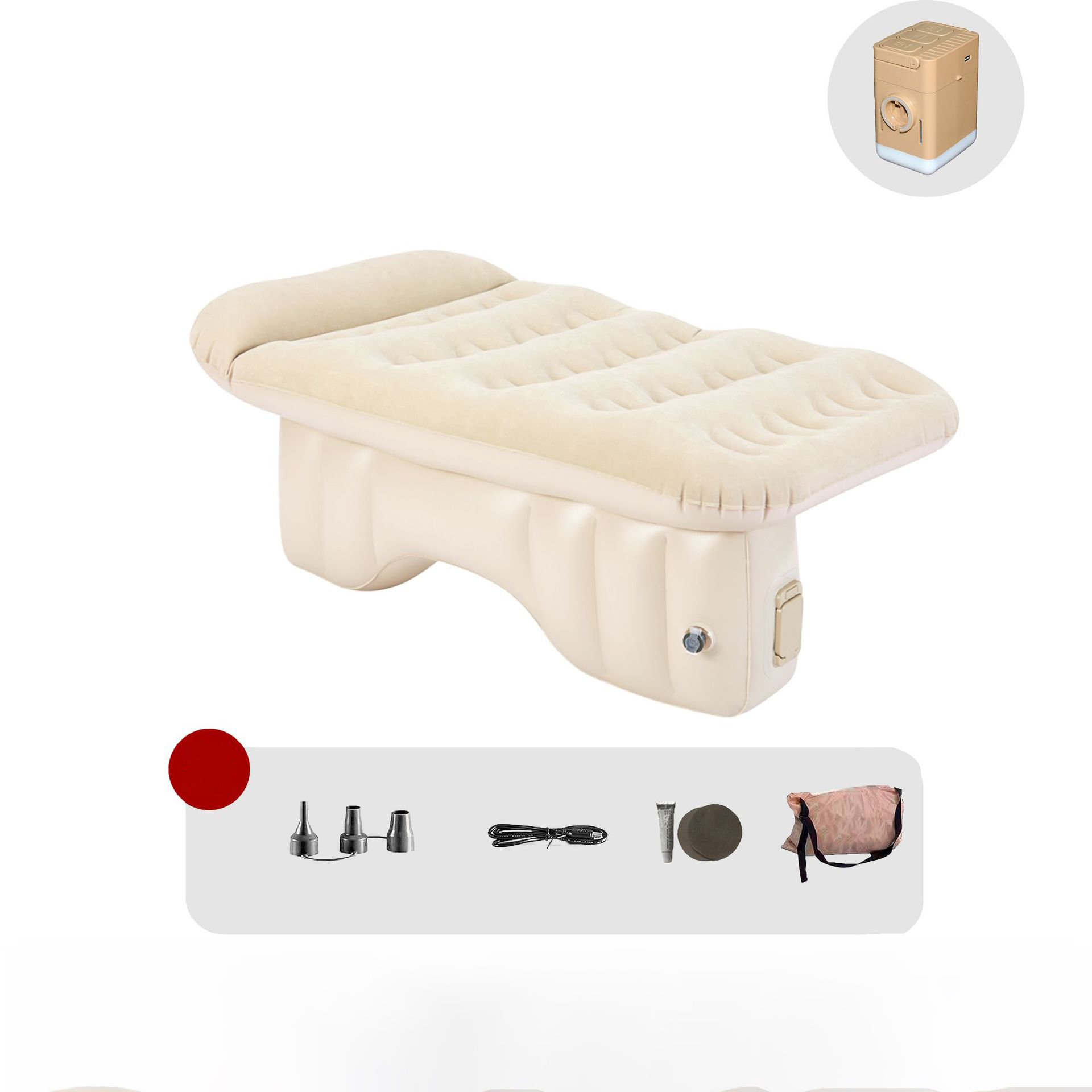 Universal car inflatable bed for rear seat (automatic inflating)