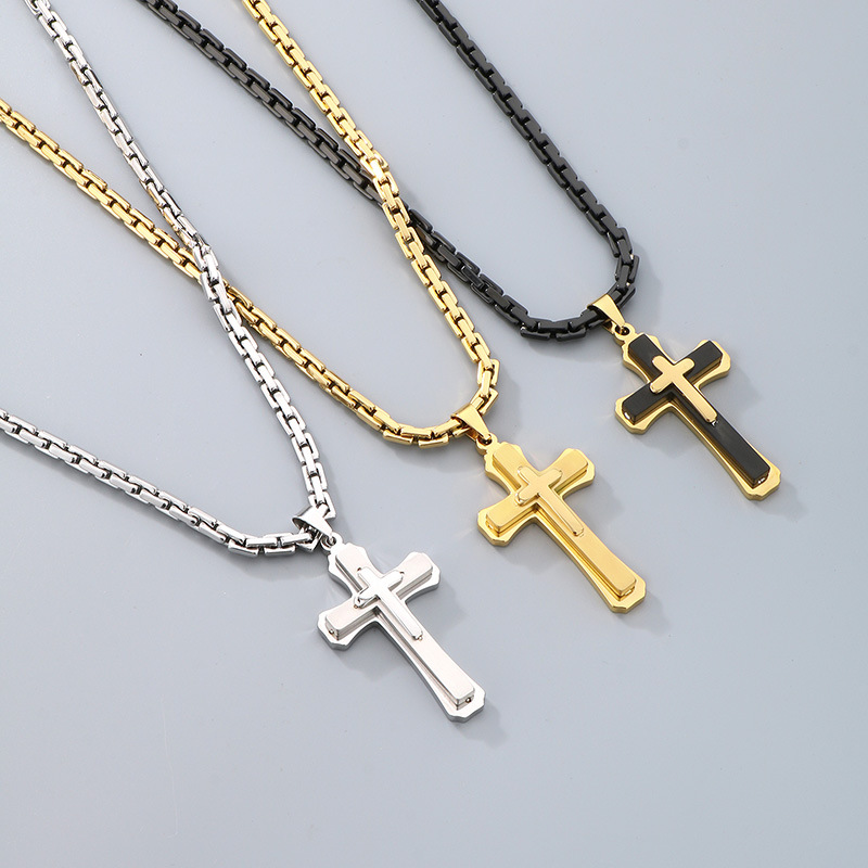 4.5mm rectangular chain + pendant Steel color