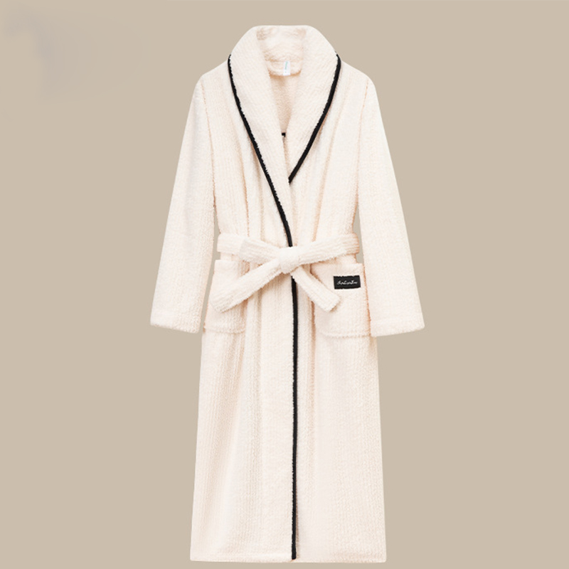 Men's model-off-white bathrobe