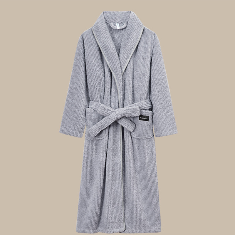 Men's - light gray bathrobe