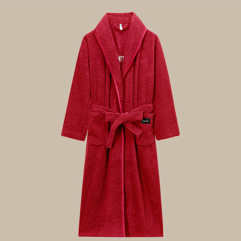 Men's style-burgundy bathrobe