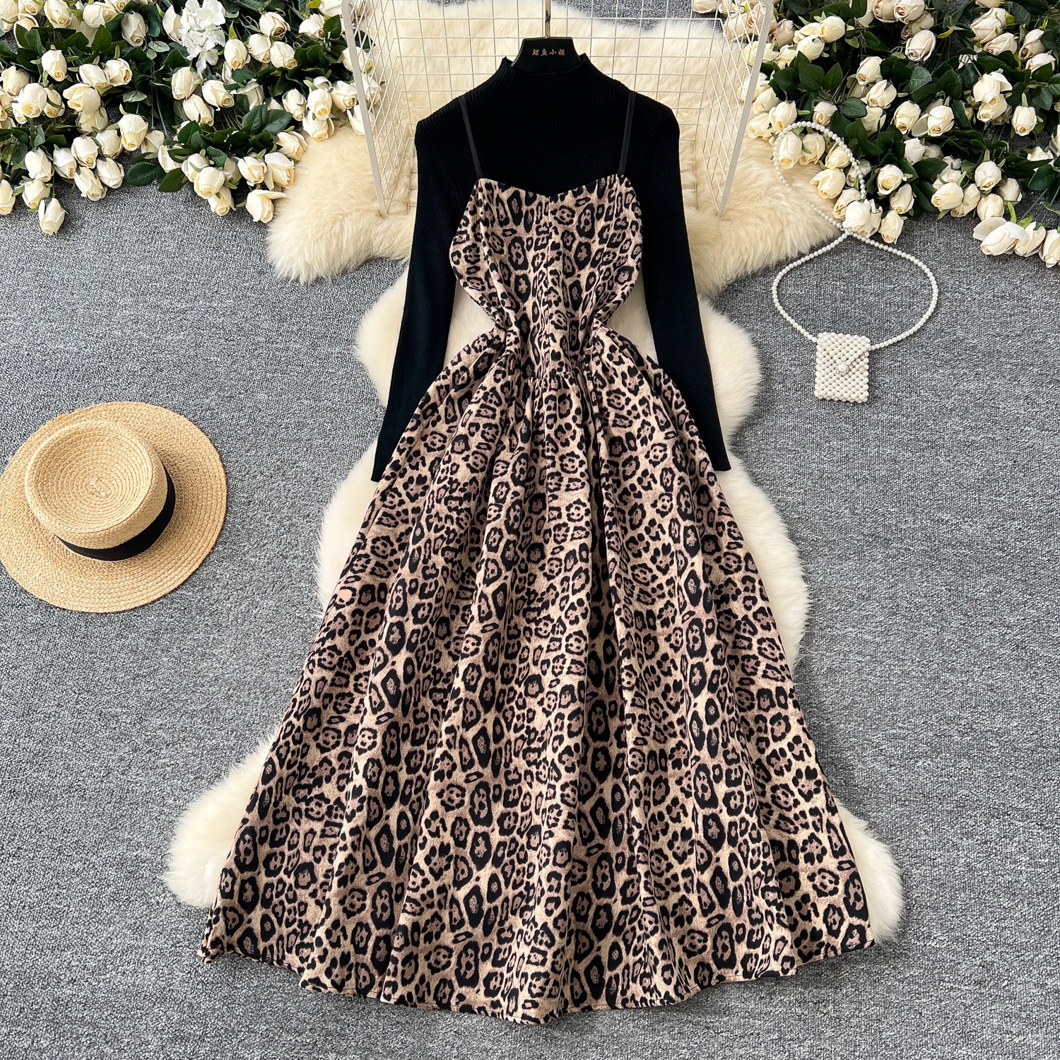 Leopard print apricot