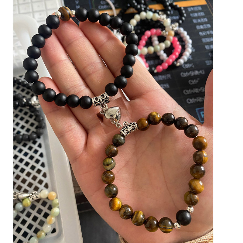 Tiger Eye frosted silver love