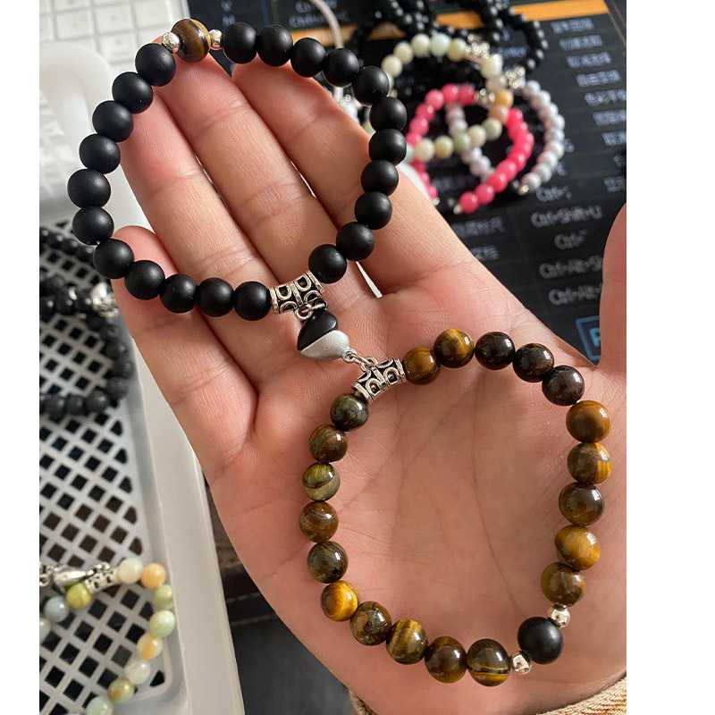 Tiger Eye Frosted Black and White Love