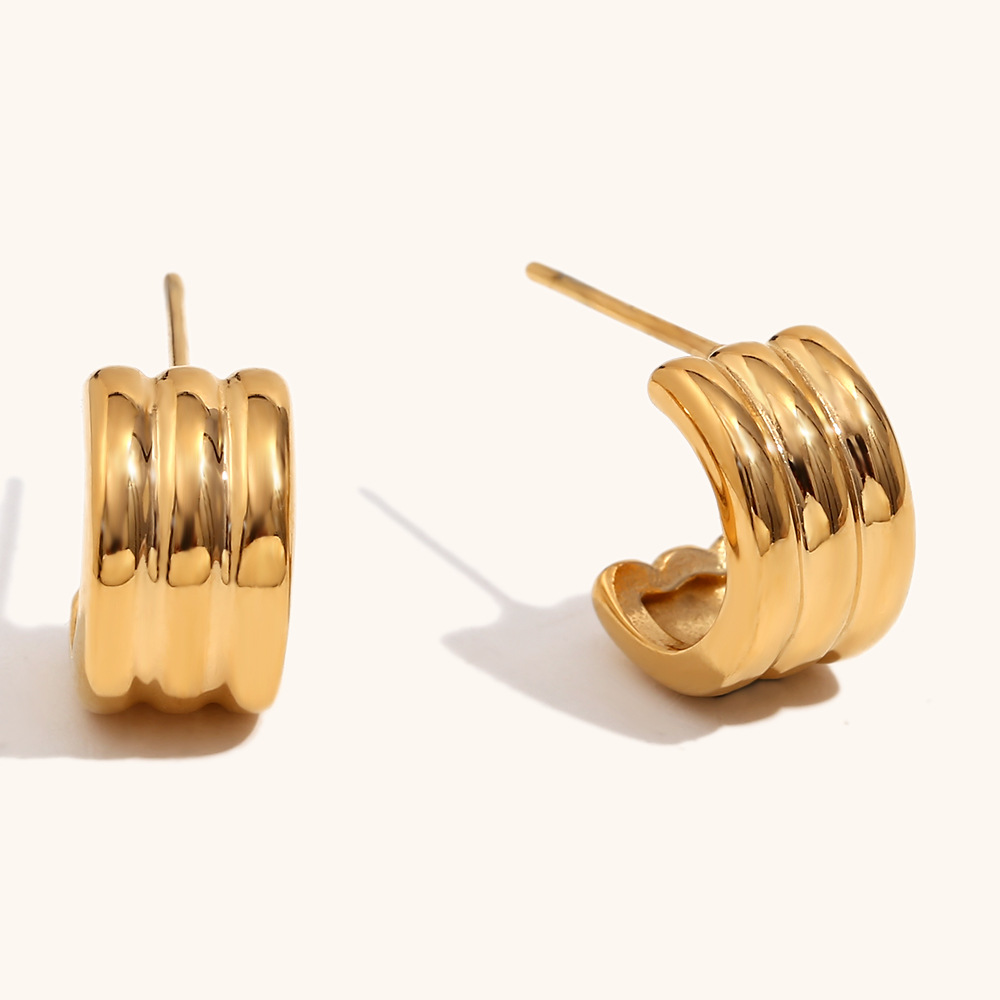 1:Three-layer mini earrings-gold