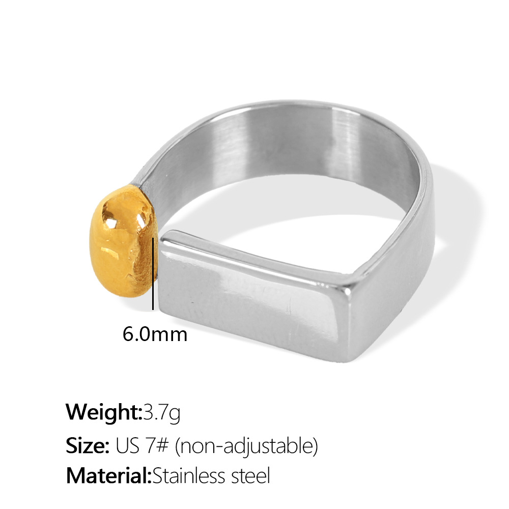 3:Jz42 us circumference 7 # Adjustable silver gold ring