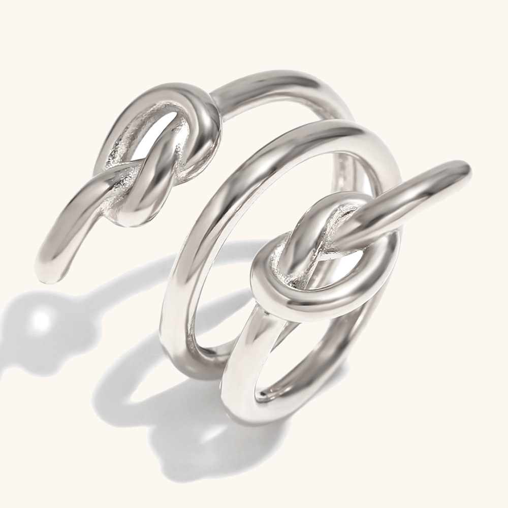 Three-layer knotted ring-steel color No. 6