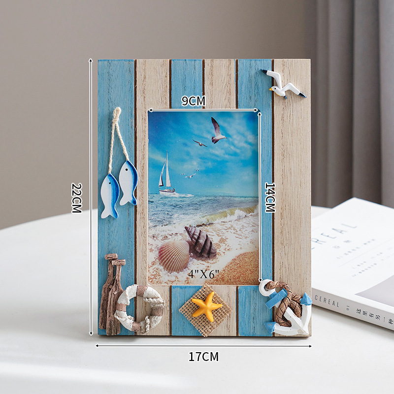 6 inch retro blue paste vertical photo frame