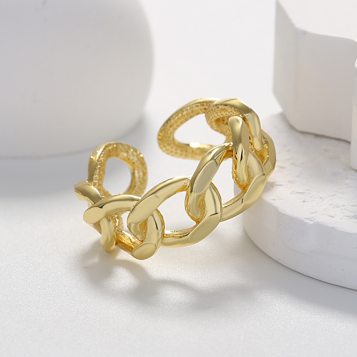 1:Cuban Chain Link Ring (Gold)