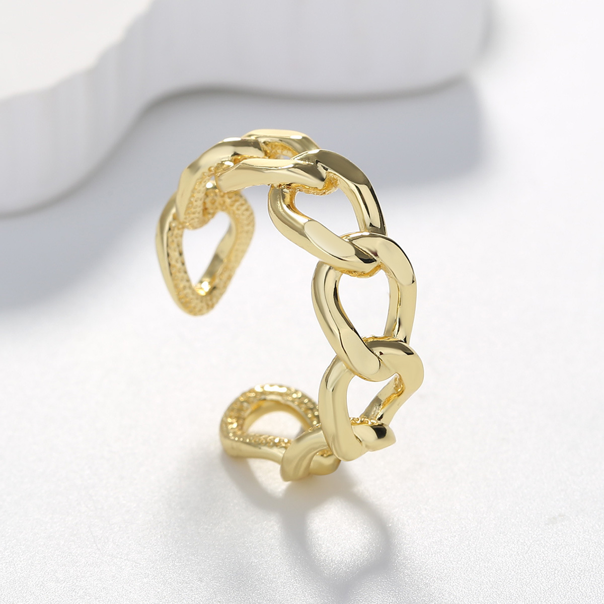 6:Cuban Chain Link Ring (Large Gold)