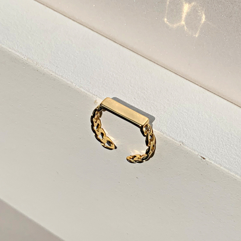 8:Blank Bar Chain Ring (Gold)