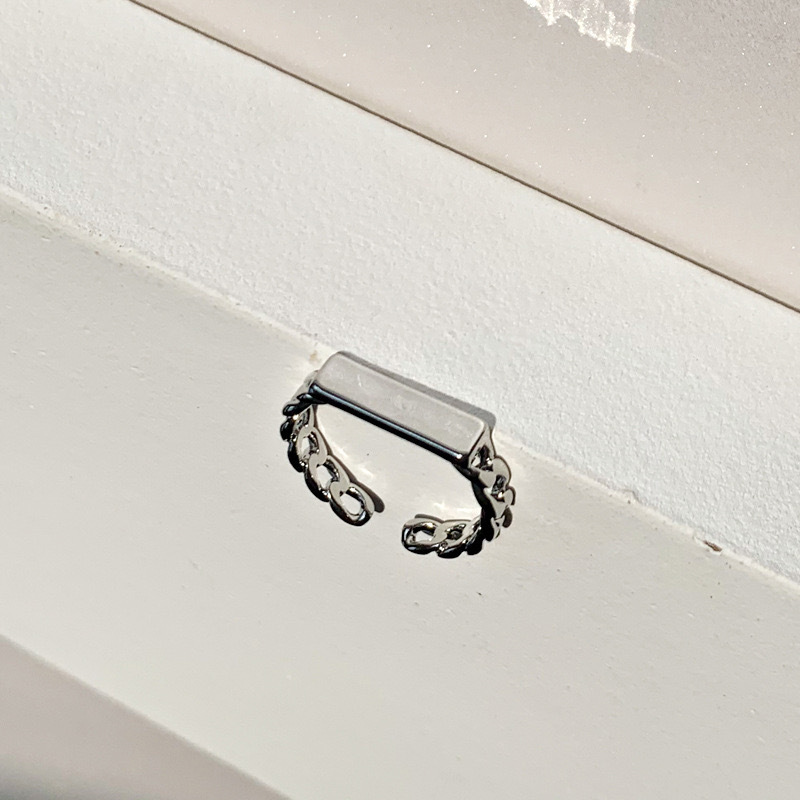 9:Blank bar chain ring (white gold)